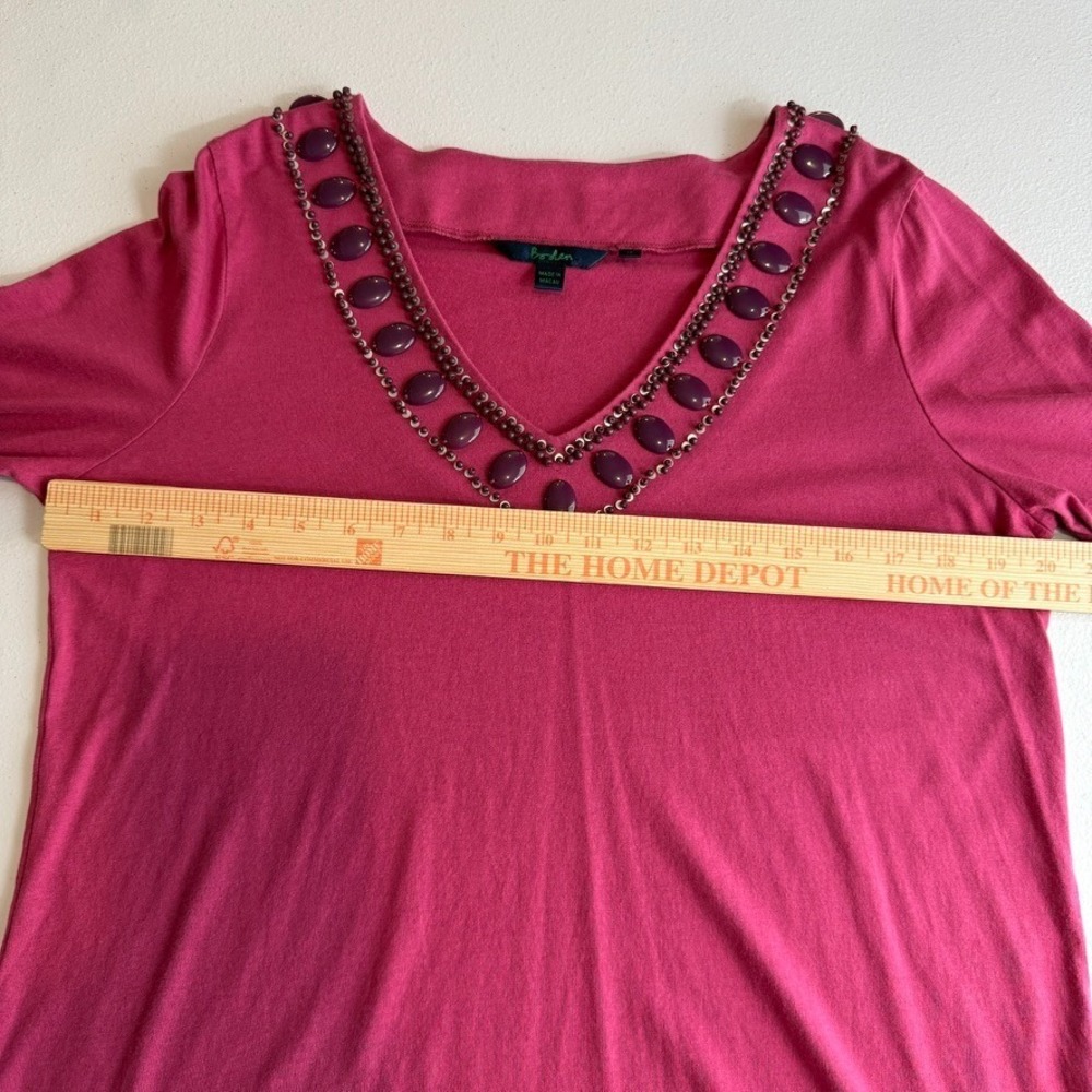 Boden Womens Boho Tunic Top Size 18 Elegant Feminine Embellished Blouse Preppy - Picture 3 of 13